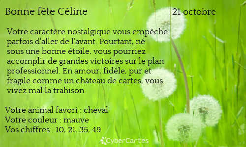 Sainte céline discount 21 octobre